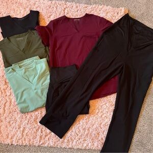 Women's Maternity Assorted Scrub Tops and Pants Set